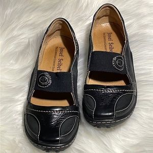 Josef Seibel Black Leather Loafers